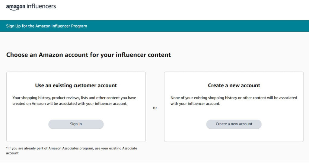 Signup For Amazon Influencer Program