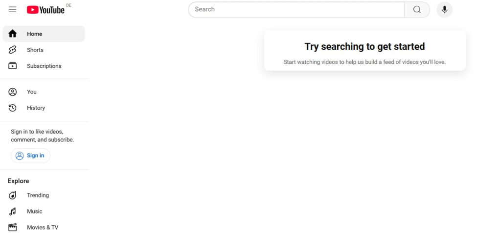 YouTube Homepage
